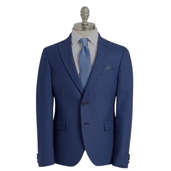 Lauren Ralph Lauren Big Boys Bright Navy Sharkskin Suit Jacket 20R 6046
